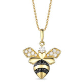 14k Honey-Gold .45ct-Nude& Blackberry-Diamond Bumble-Bee-Pendant