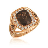 14K 0.52ct-Dia 2.60ct-Quartz LeVian Ring