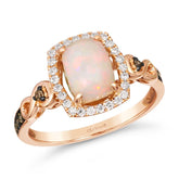 14K 0.24Ct-Diamond 0.65ct-Opal Fashion Rings