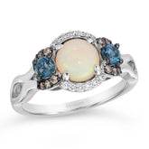 14K .19CT-Diamond .70-Opal LeVian-Ring Size-7