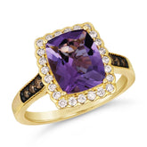 14K 0.36ct-Diamond 2.40ct/Amethyst Fashion Ring