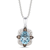14k .15ct-Diamond .85ct-Aquamarine Levian Necklace