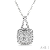 1/20 Ctw Round Cut Diamond Pendant in Sterling Silver with Chain