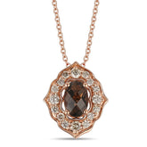 14K 0.20ct-Dia 0.40ct-Quartz LeVian Pendant