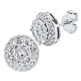 10K 0.50Ct Diamond Cluster Earrings