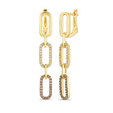 14k .60ct-Chocolate-Diamond Paper-Clip Earrings