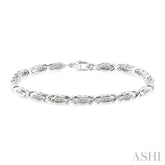 1/6 Ctw 'X' Shape Round Cut Diamond Bracelet in Sterling Silver