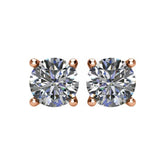 14K Rose 2 CTW Natural Diamond Stud Earrings