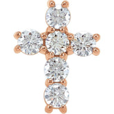 14K Rose 3/4 CTW Natural Diamond Cross Pendant