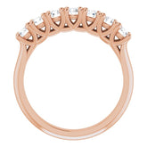 14K Rose 3/4 CTW Natural Diamond Seven-Stone Anniversary Band