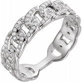 Sterling Silver 1/4 CTW Natural Diamond Stackable Link Ring