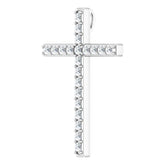 14K White 5/8 CTW Natural Diamond Cross Pendant