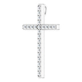14K White 1/3 CTW Natural Diamond Cross Pendant