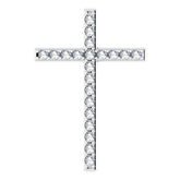 14K White 7/8 CTW Natural Diamond Cross Pendant