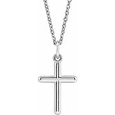 14K White Cross 18" Necklace