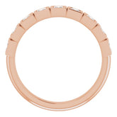 14K Rose 5/8 CTW Natural Diamond Anniversary Band