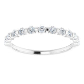 14K White 3/8 CTW Natural Diamond Anniversary Band
