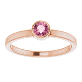 14K Rose 4 mm Natural Pink Tourmaline Ring