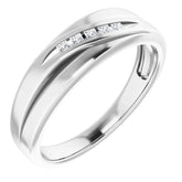 14K White 1/8 CTW Natural Diamond Band