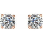 14K Rose 1 1/2 CTW Natural Diamond Stud Earrings