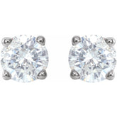 14K White 3/4 CTW Natural Diamond Stud Earrings