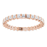 14K Rose 3/4 CTW Natural Diamond Eternity Band Size 5