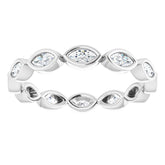 14K White 1/2 CTW Natural Diamond Eternity Band Size 6