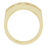 14K Yellow 1 9/10 CTW Natural Diamond Milgrain Band