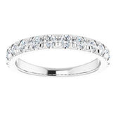 14K White 3/4 CTW Natural Diamond French-Set Anniversary Band
