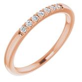 14K Rose 1/10 CTW Natural Diamond French-Set Anniversary Band