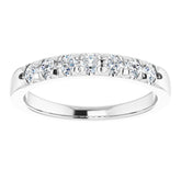 14K White 3/8 CTW Natural Diamond French-Set Anniversary Band