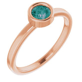 14K Rose Gold 4.5 mm Lab-Grown Alexandrite Ring