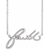 14K White Faith 16" Necklace