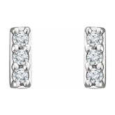 14K White .05 CTW Lab-Grown Diamond Bar Earrings