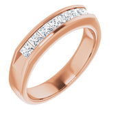 14K Rose 9/10 CTW Natural Diamond Band