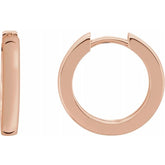 14K Rose Gold Hinged 18 mm Hoop Earrings