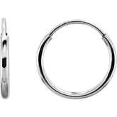 14K White Endless Tube 10 mm Hoop Earring