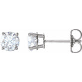 14K White 1 CTW Natural Diamond Stud Earrings