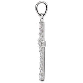 14K White 1/5 CTW Natural Diamond Cross Pendant