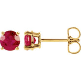 14K Yellow 5 mm Natural Ruby Stud Earrings