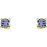 14K Yellow 2.5 mm Natural Tanzanite Stud Earrings