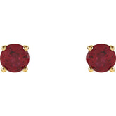 14K Yellow 4 mm Natural Ruby Stud Earrings