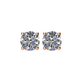 14K Rose 1 CTW Natural Diamond Stud Earrings
