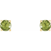 14K Yellow 4 mm Natural Peridot Stud Earrings