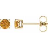14K Yellow 4 mm Natural Citrine Stud Earrings