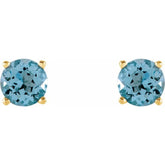 14K Yellow 5 mm Natural Sky Blue Topaz Stud Earrings