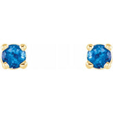 14K Yellow 2.5 mm Natural Swiss Blue Topaz Stud Earrings