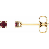 14K Yellow 2.5 mm Natural Mozambique Garnet Stud Earrings