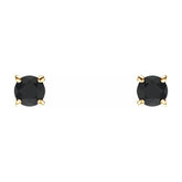 14K Yellow 2.5 mm Natural Black Onyx Stud Earrings