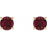 14K Yellow 5 mm Natural Mozambique Garnet Stud Earrings